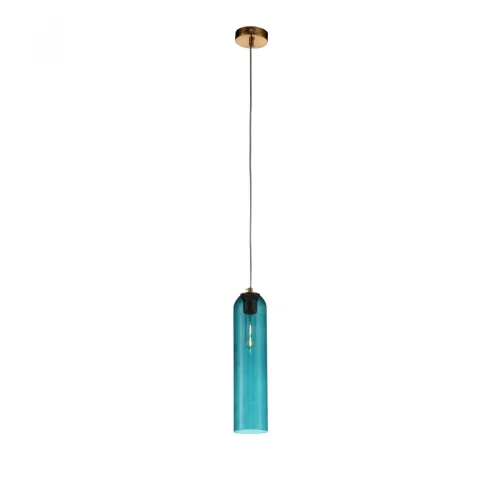 Светильник подвесной Callana SL1145.383.01 ST-Luce голубой 1 лампа, основание латунь в стиле современный выдувное